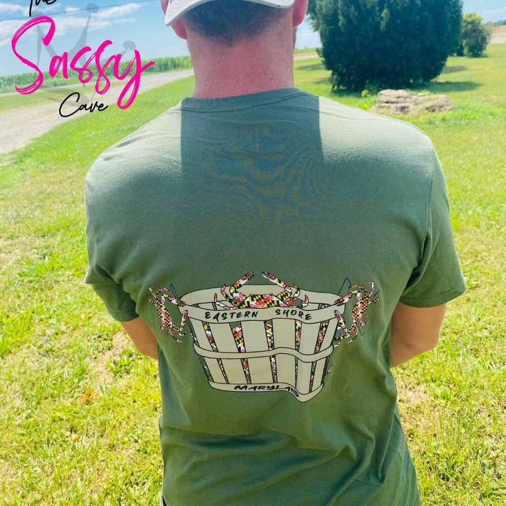 Maryland Flag Crab Basket Tshirt